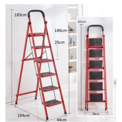 Multipurpose Steel Household Ladder - 6 Steps