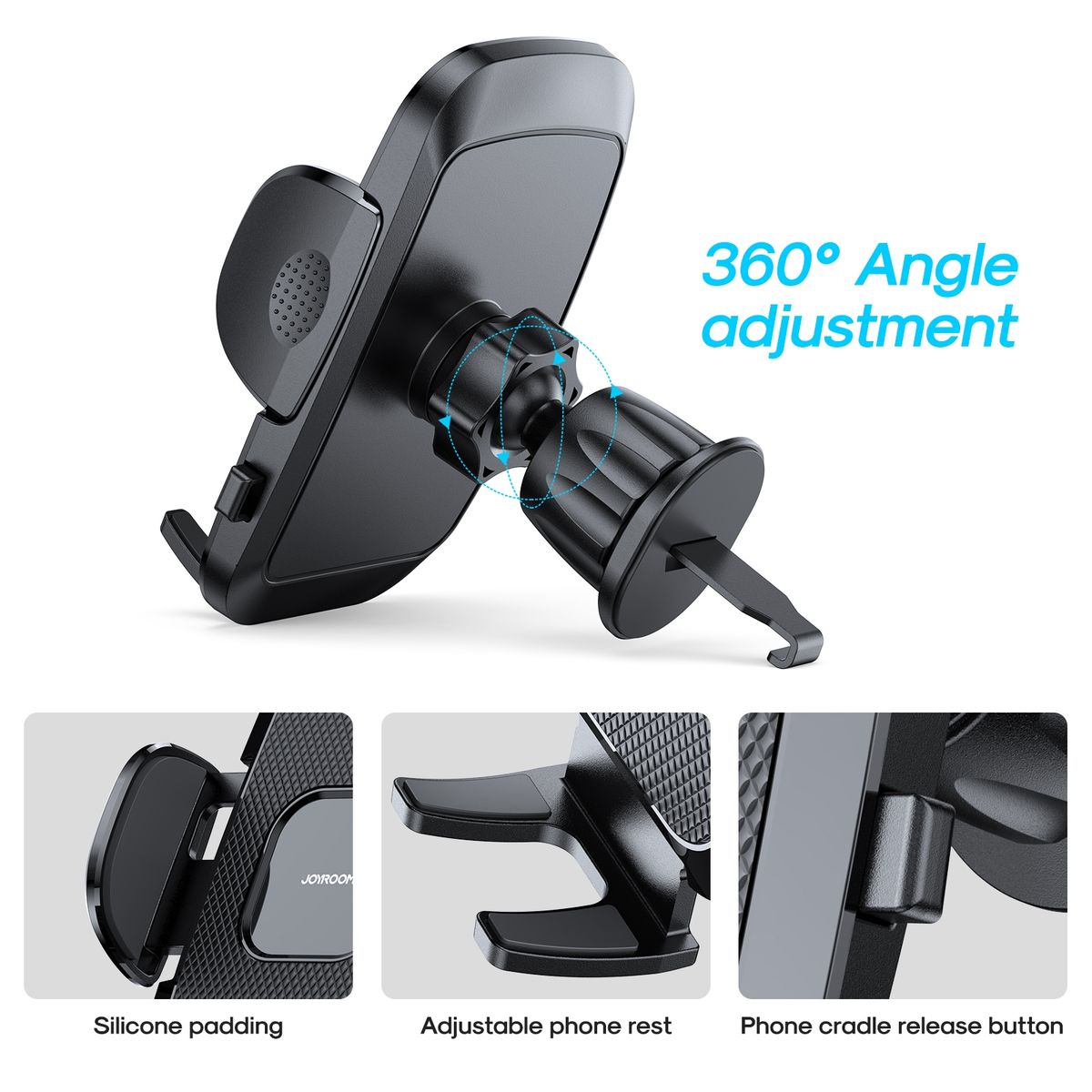 JR-ZS259 360-degree Rotating Stretching Mechanical Car Air Vent Holder For 4.7-6.9 Inch Mobile Phones