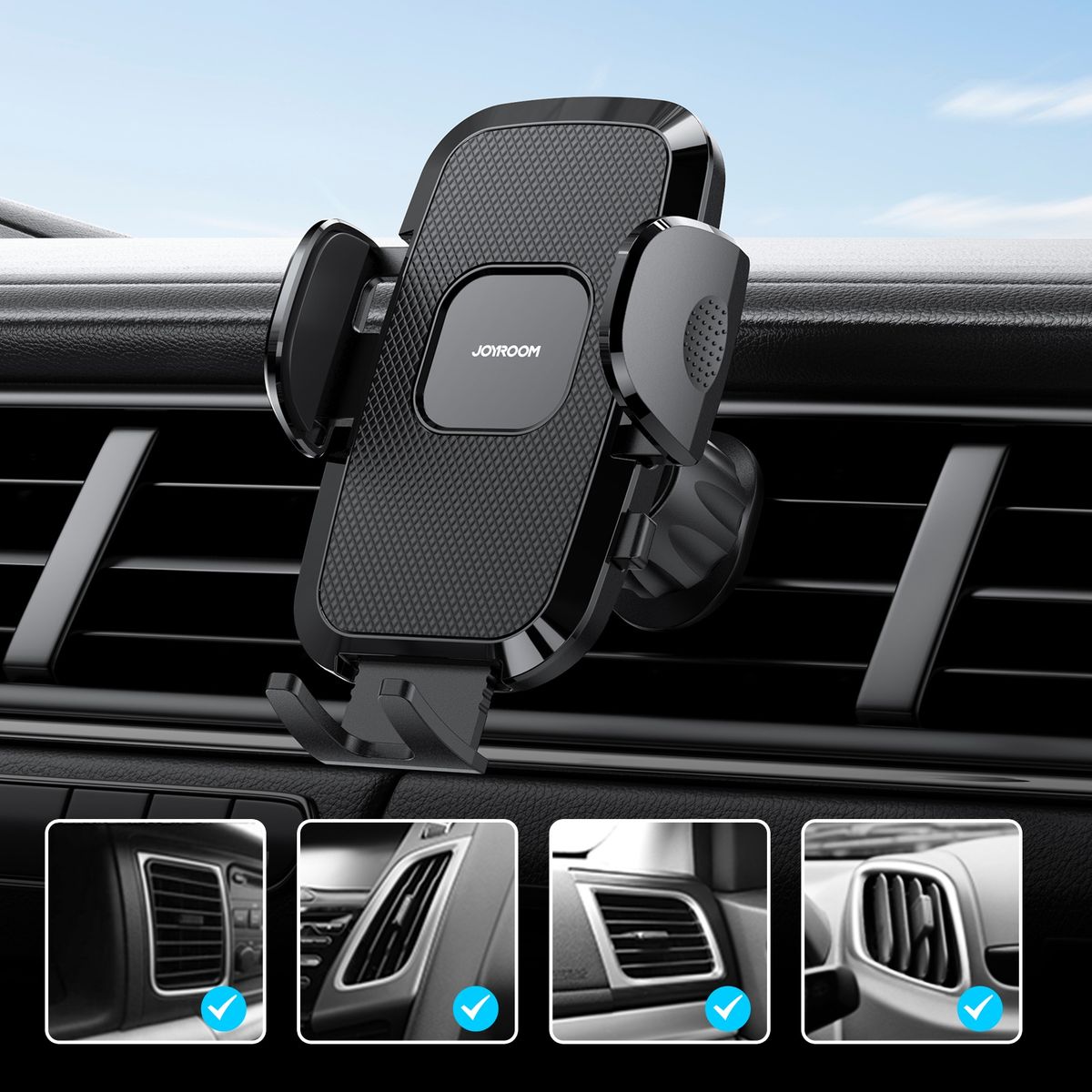 JR-ZS259 360-degree Rotating Stretching Mechanical Car Air Vent Holder For 4.7-6.9 Inch Mobile Phones