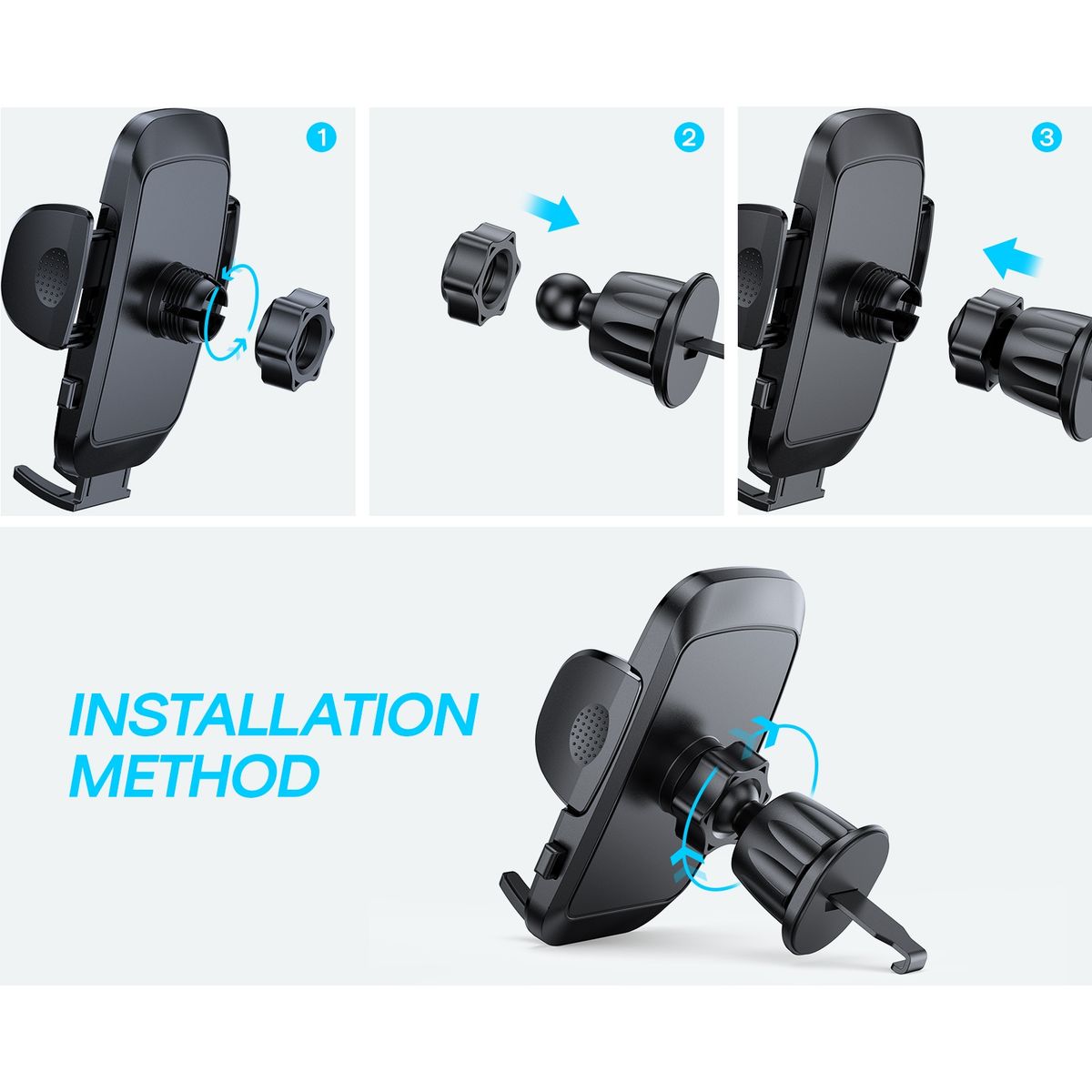 JR-ZS259 360-degree Rotating Stretching Mechanical Car Air Vent Holder For 4.7-6.9 Inch Mobile Phones