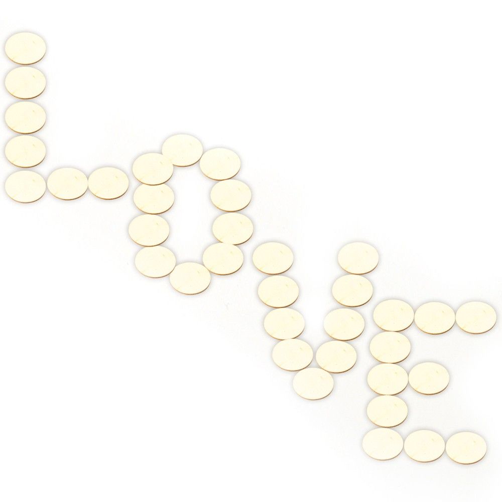 50Pcs Wooden Children's DIY Painted Small Round Piece