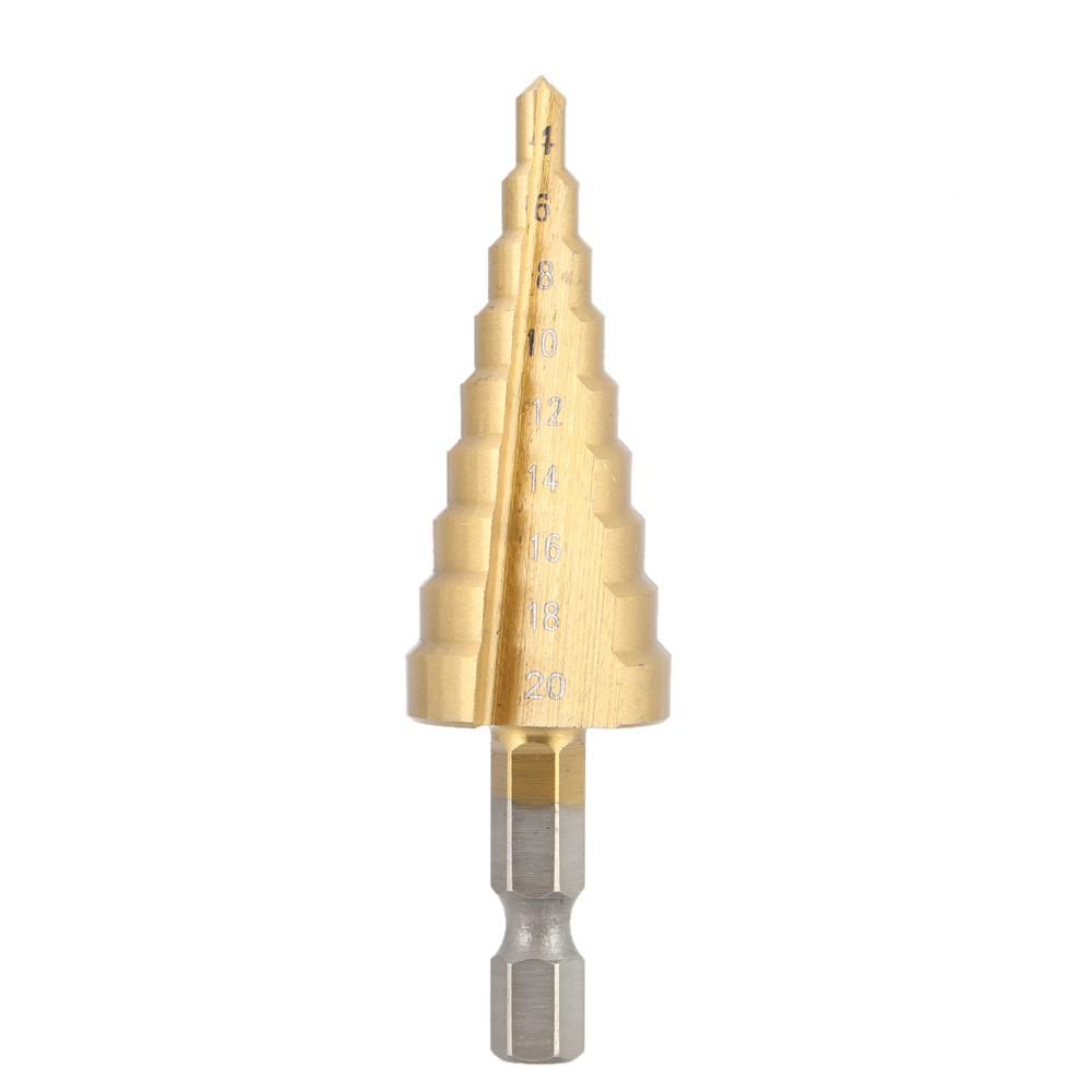 3 Pcs/set HSS Titanium Coated Straight Flute Step Drill Bits Essential Hardware Tool Pagoda Drill Bit Set 3-12mm 4-12mm 4-20mm