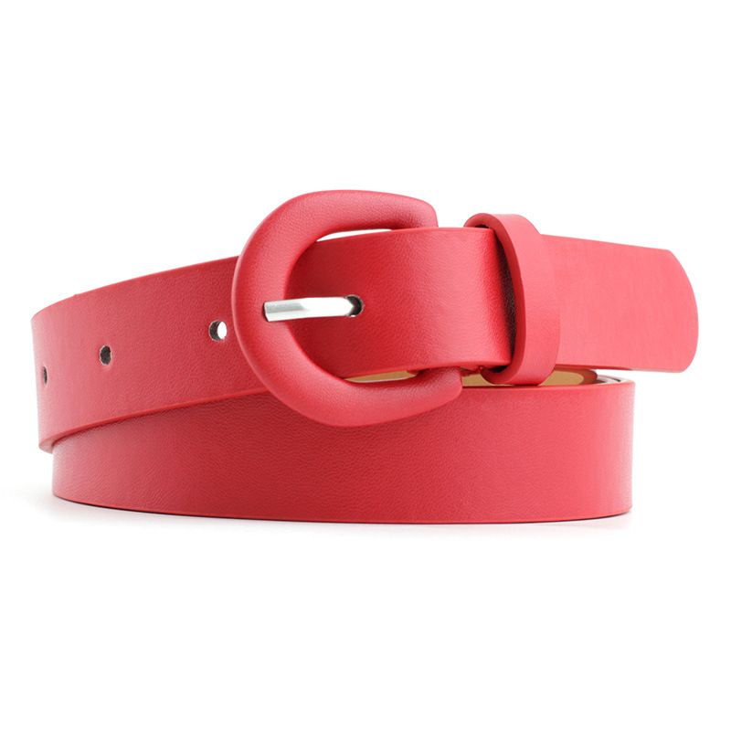 Ladies Glossy PU Small Belt Fashion Pin Buckle Decorative Jeans Thin Waistband