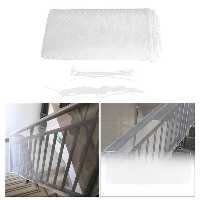 Baby Safety Rail Net Banister Stair Balcony Net For Indoor White 2M
