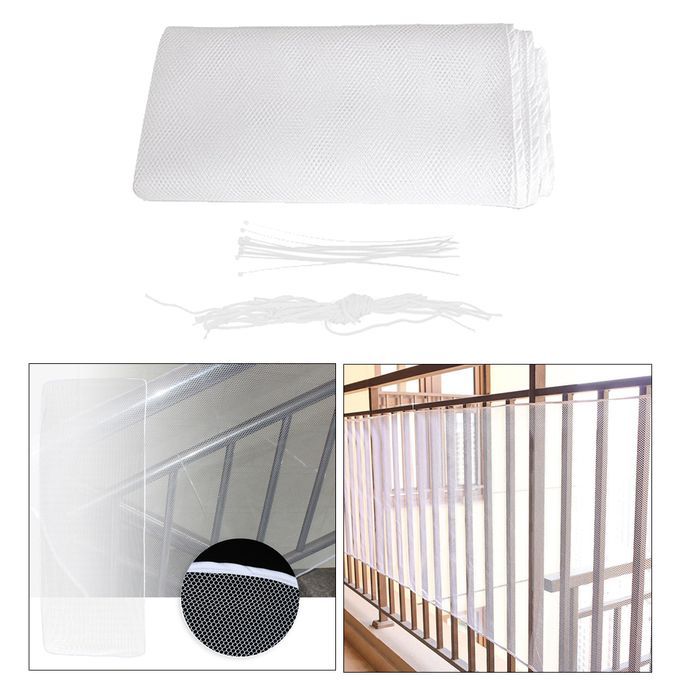 Baby Safety Rail Net Banister Stair Balcony Net For Indoor White 2M