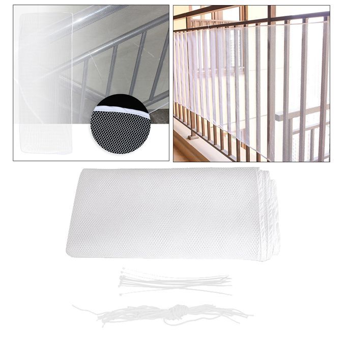 Baby Safety Rail Net Banister Stair Balcony Net For Indoor White 2M