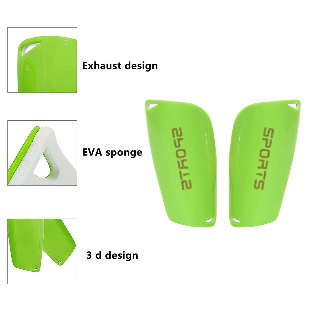 Football Shin Guard Socks+Shin Pads Sleeves Mesh Breathable for Football Games Beginner Fitness Sports Protective Gear,S Green+White