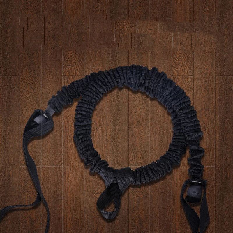 Latex Wheel Elastic Rope Auxiliary Tension Strength Training Belt Exercise Fitness Black