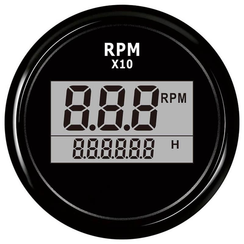 Boat LED Digital Tachometer Engine Hour Meter Marine