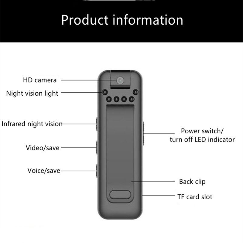 Mini Digtal Voice Camera Recorder 1080P Full Audio Video Recorder Micro Body Camcorder Night Vision