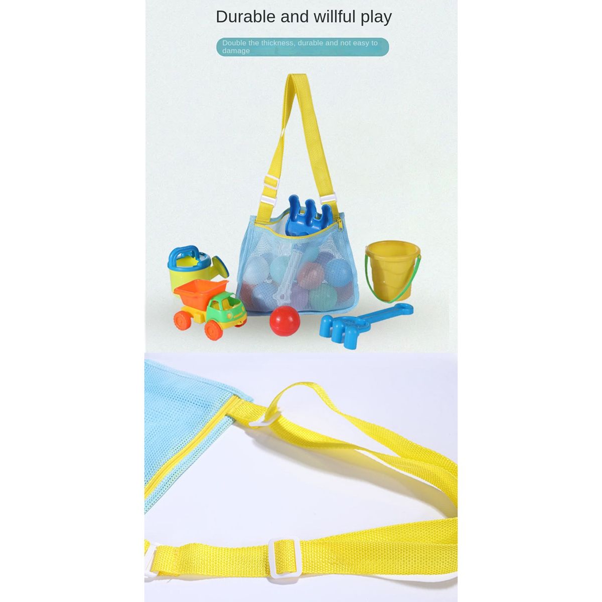 6Pcs Mesh Beach Toy Bag Colorful Kids Beach Bag Shell