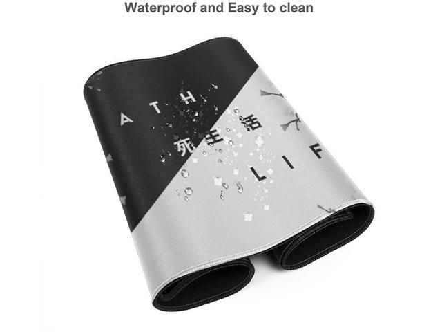 Black And White Cherry Blossom Gaming Mouse Pad XL Extended Large Mouse Mat Desk Pad Stitched Edges Mousepad Long Non-Slip Rubber Base Mice Pad 31.5 X 11.8 Inch