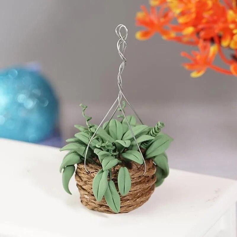 Doll House Accessories 1/12 Miniature Accessories Simulation Potted Plant Flower Model Toys Home Decoration