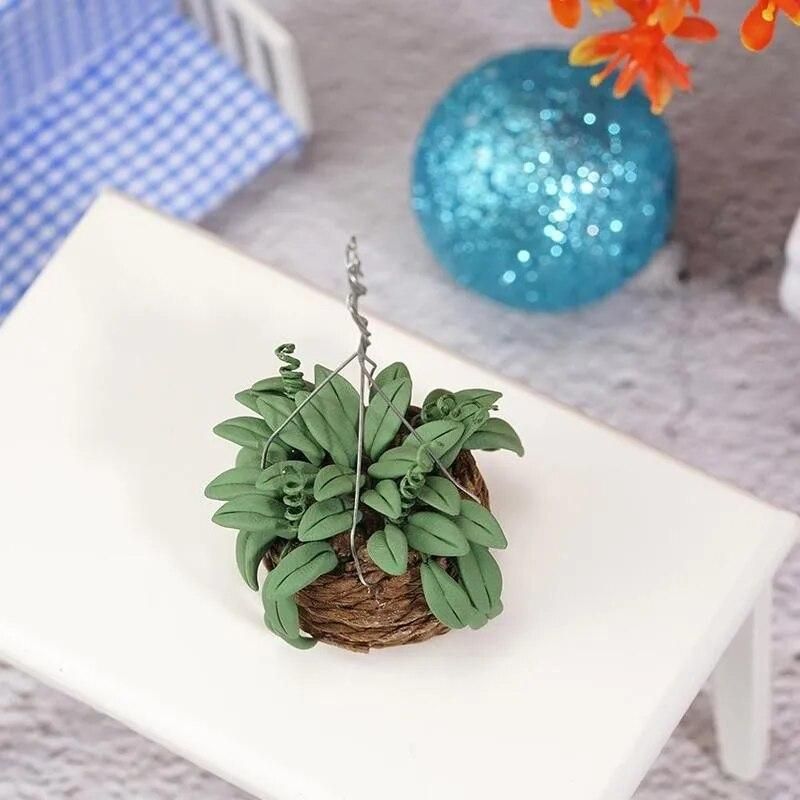 Doll House Accessories 1/12 Miniature Accessories Simulation Potted Plant Flower Model Toys Home Decoration