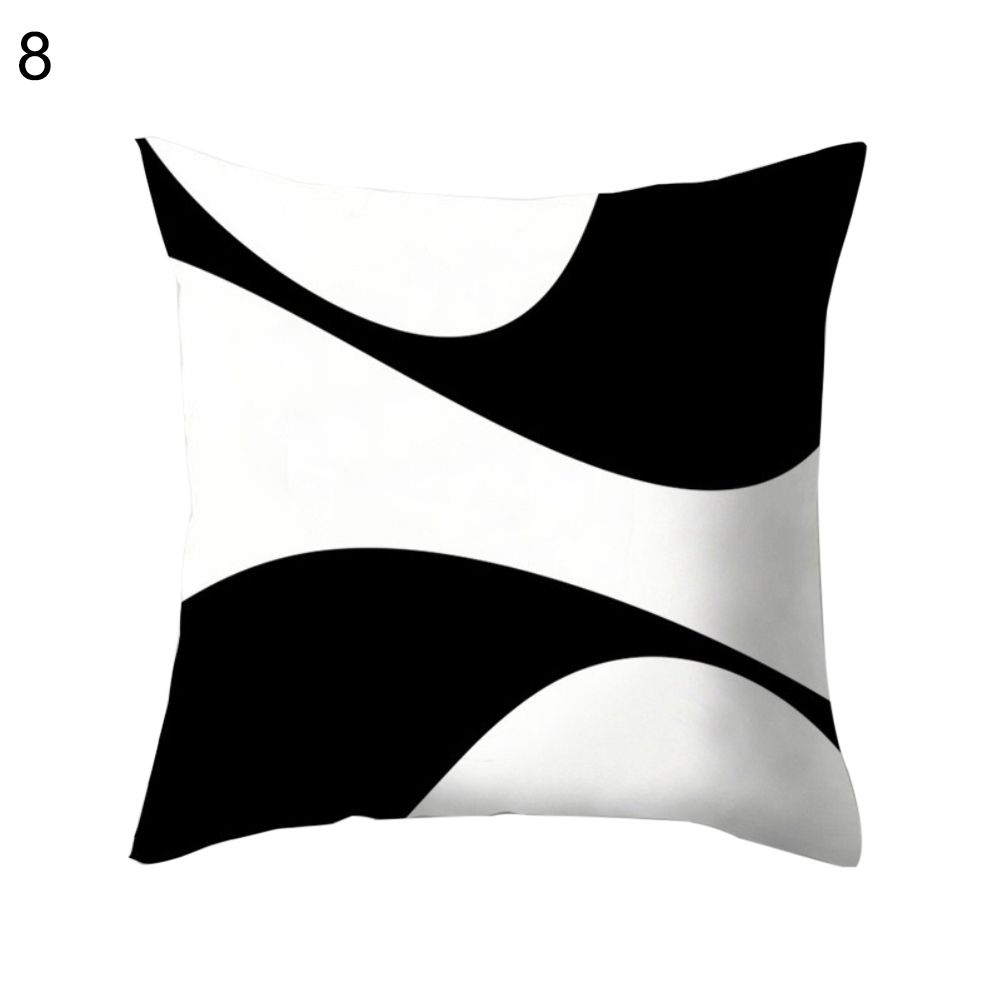 Black White Throw Pillow Case Cushion Cover Sofa Bed Car-8#