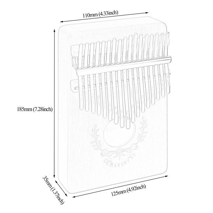 17 Key Kalimba Thumb Piano Toy Mbira Solid Keyboard Musical Coffee