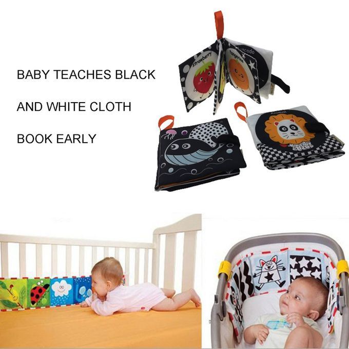 Loth Book Newborn Toys 4 Pages Know Ge Bla K And White Edu Ational Toys-lion-12*12 M