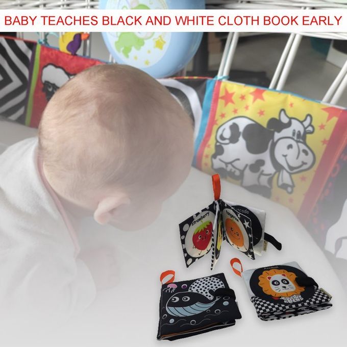 Loth Book Newborn Toys 4 Pages Know Ge Bla K And White Edu Ational Toys-lion-12*12 M