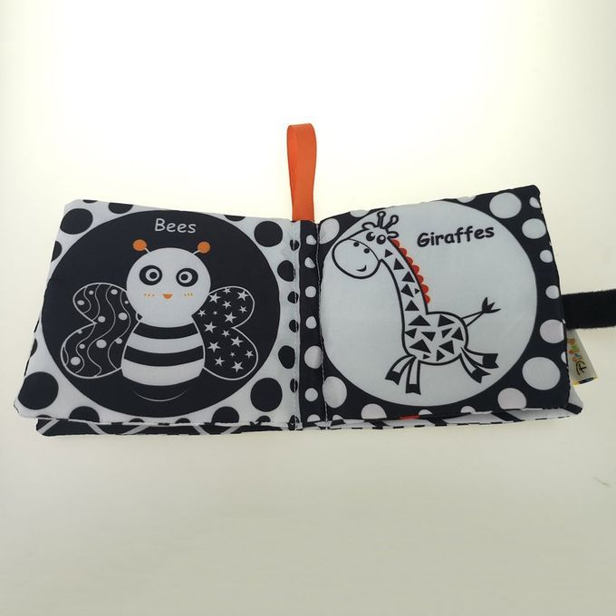 Loth Book Newborn Toys 4 Pages Know Ge Bla K And White Edu Ational Toys-lion-12*12 M