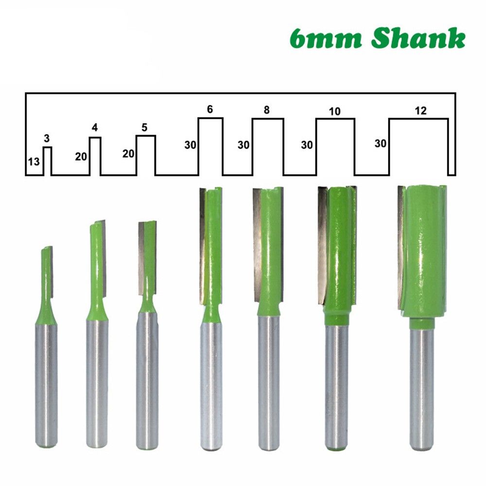 7Pcs Router Bit Set 6mm Shank Flush Trim Router Bits Carving