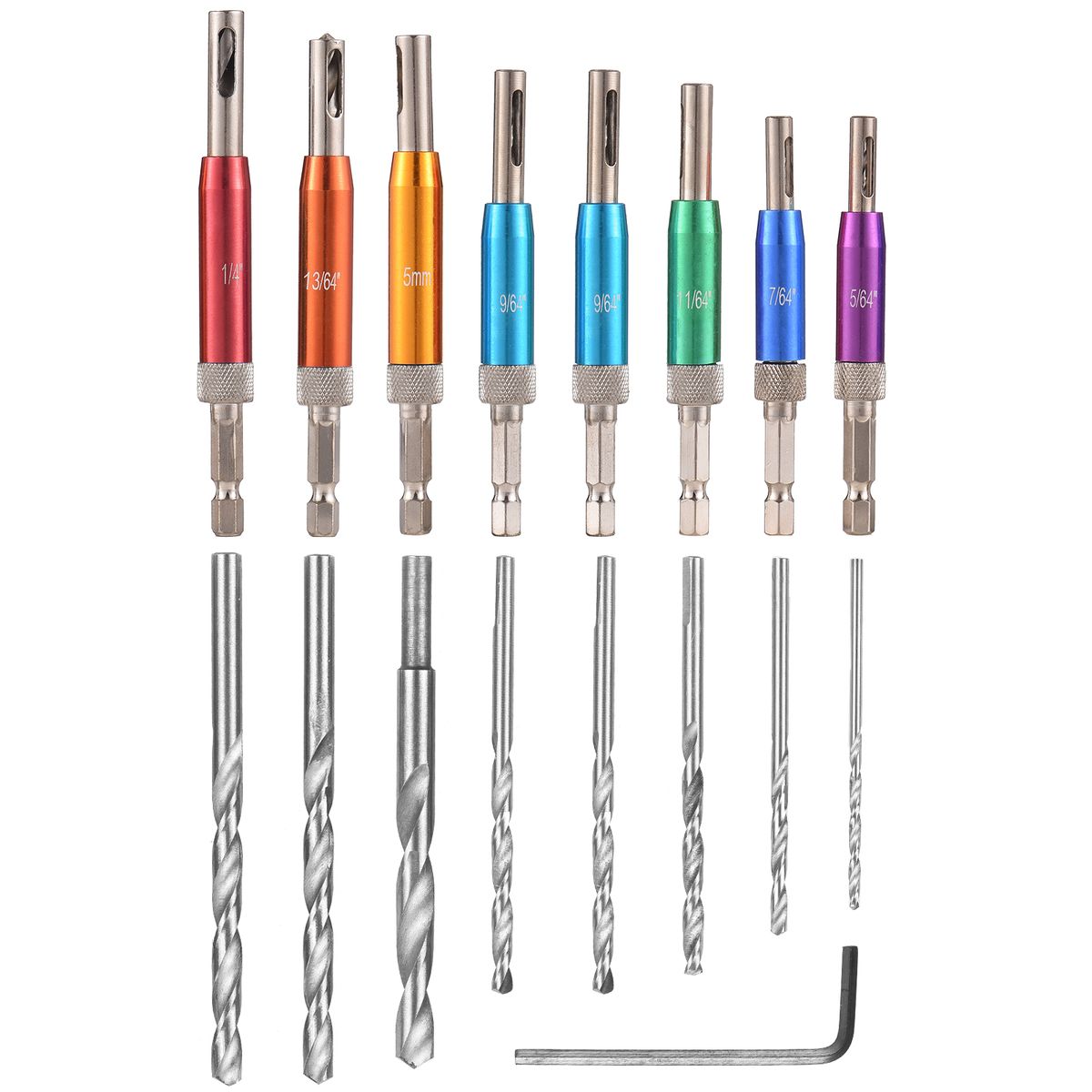 17PCs Self Centering Drill Bit Set Hex Shank Self Center