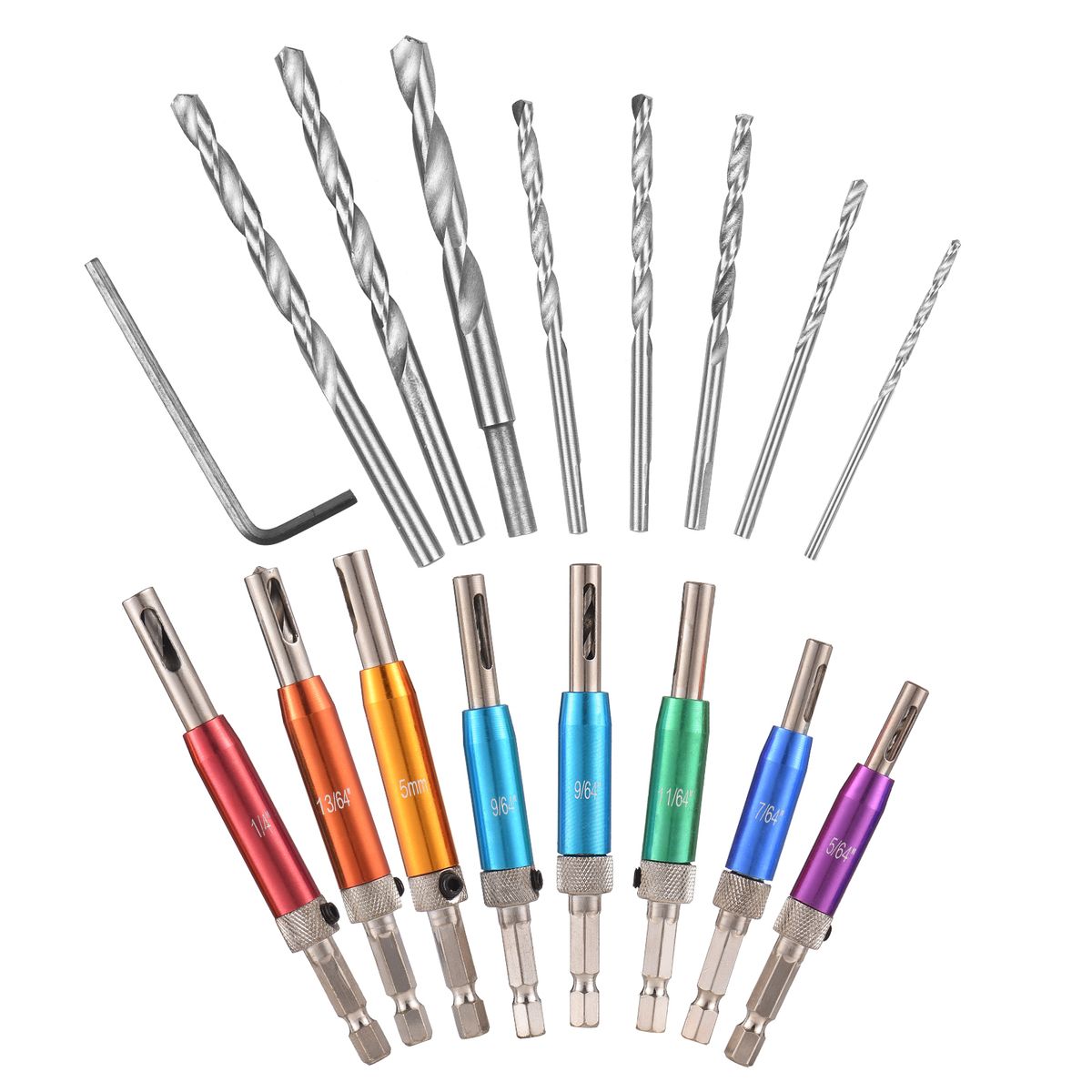 17PCs Self Centering Drill Bit Set Hex Shank Self Center