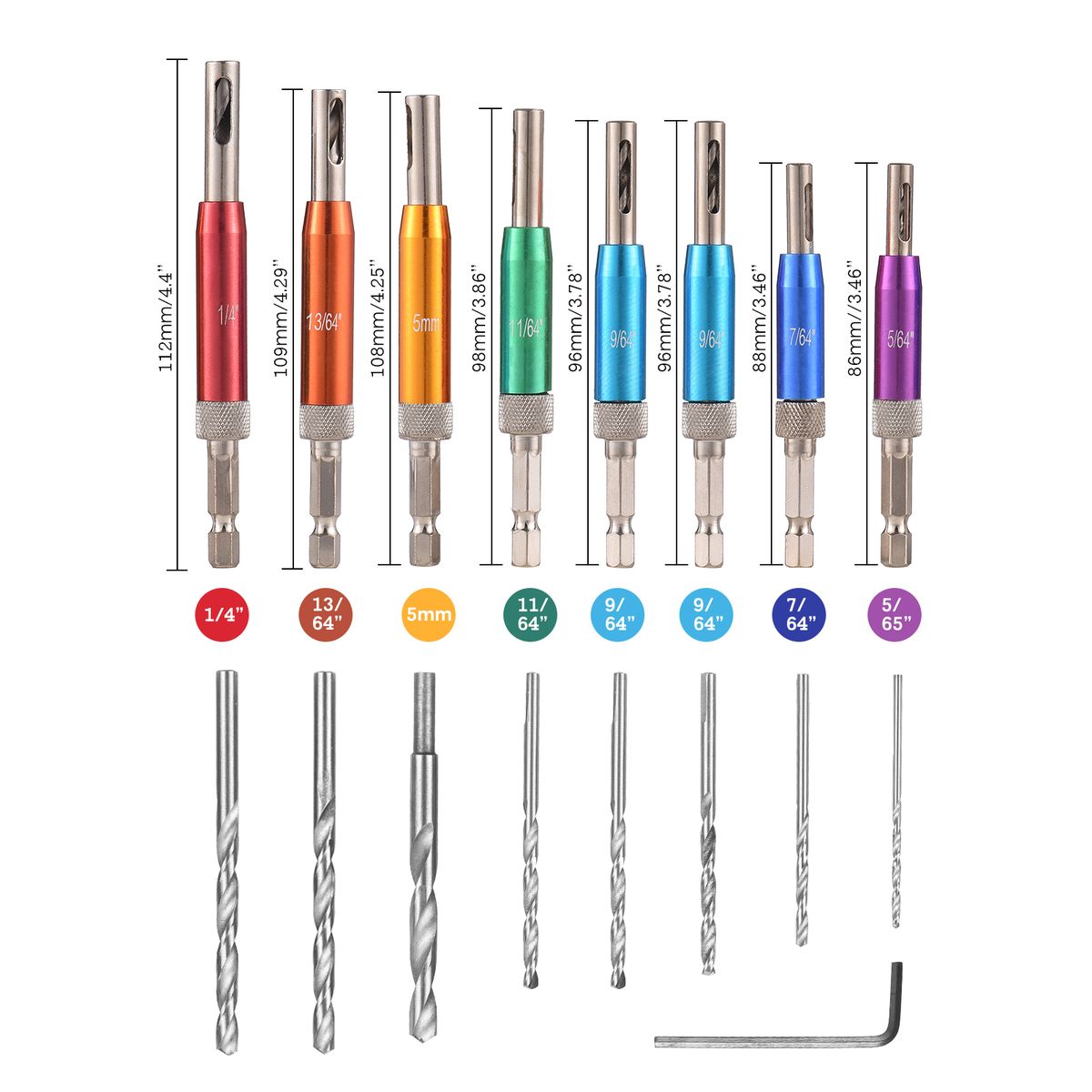 17PCs Self Centering Drill Bit Set Hex Shank Self Center