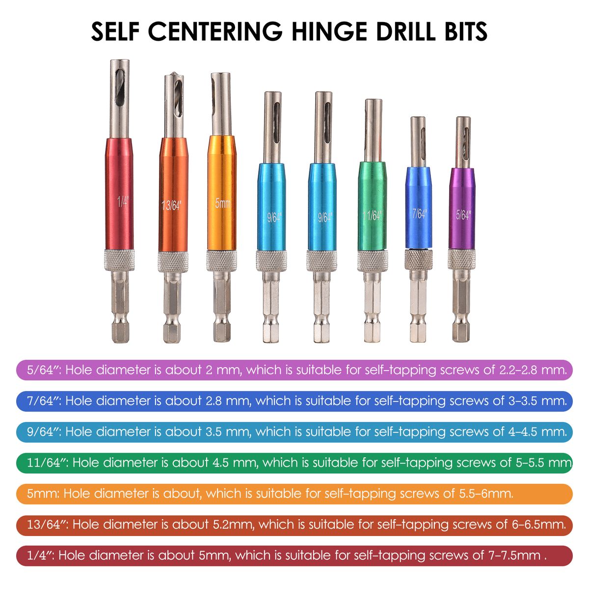 17PCs Self Centering Drill Bit Set Hex Shank Self Center
