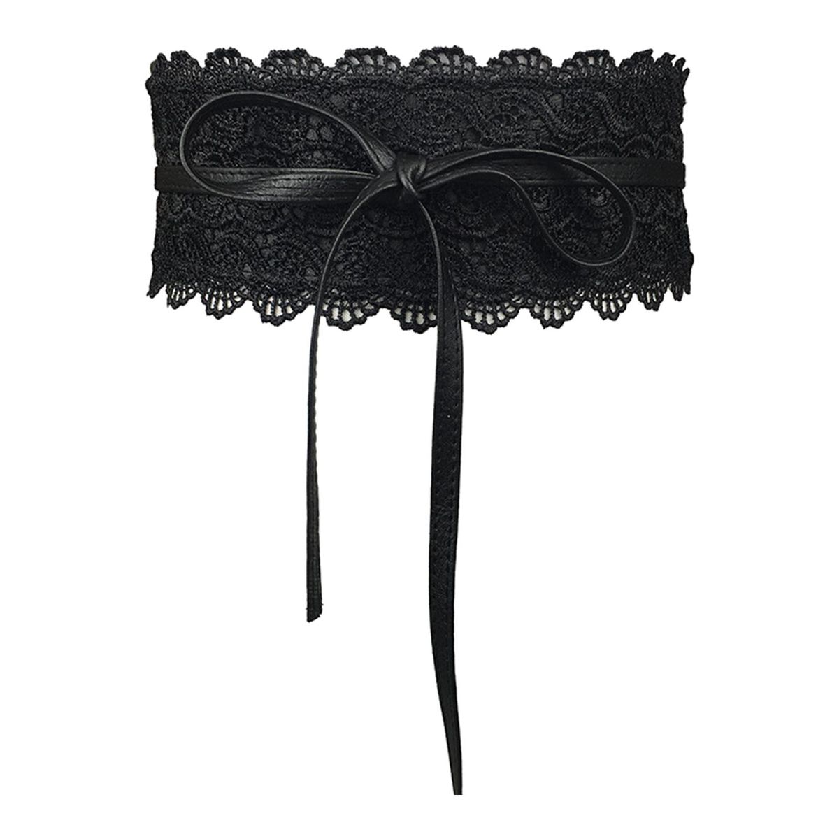 Waist Belt Casual Wide Lace Waistband Corset Bow Knot For Black
