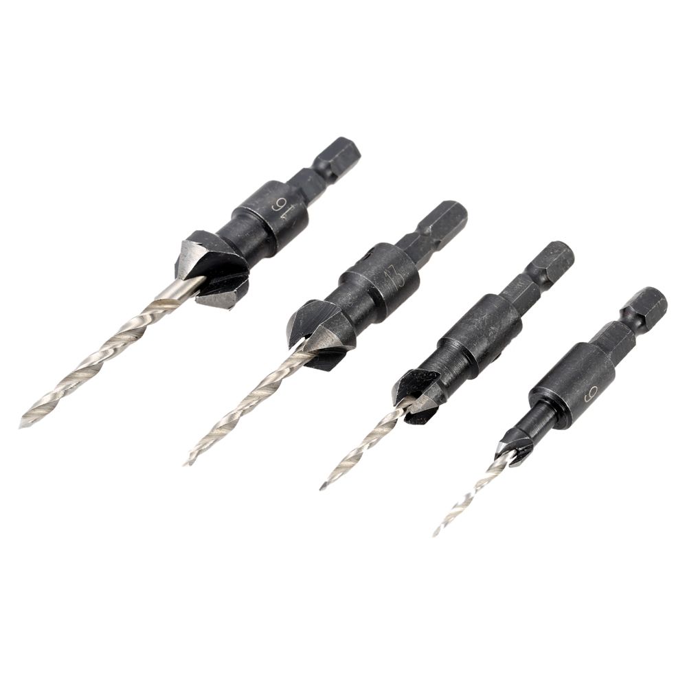 4 Pcs/set Professional Countersink Drill Bit Set With Quick