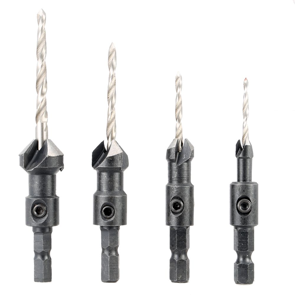 4 Pcs/set Professional Countersink Drill Bit Set With Quick