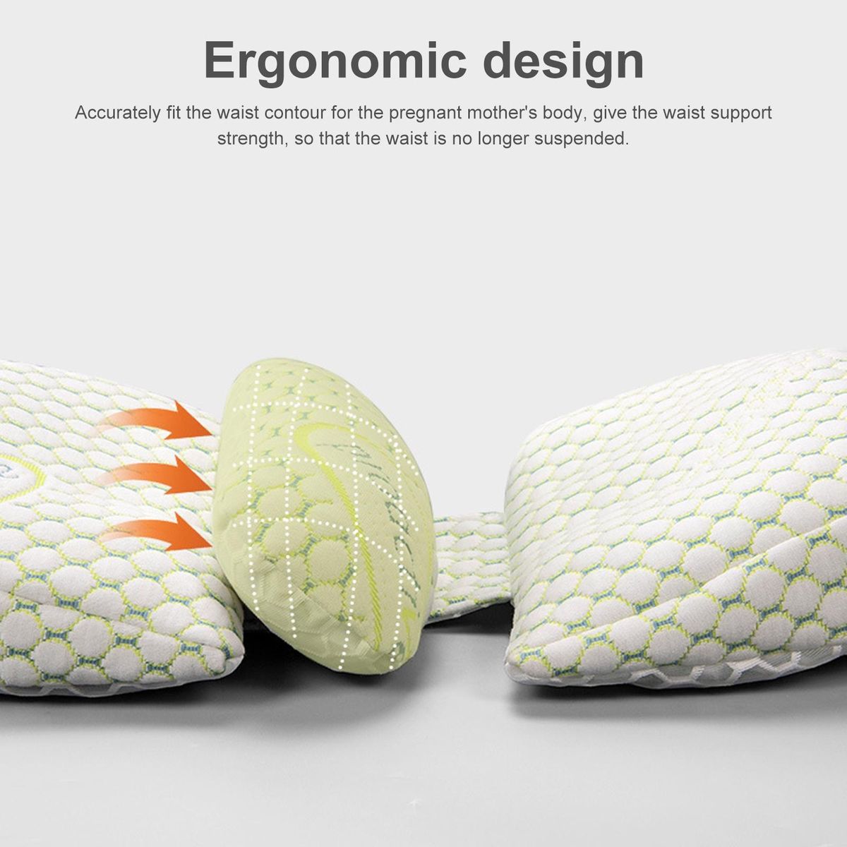 Pregnancy Pillow with Machine Washable Fabric U-shaped Pregnancy Green