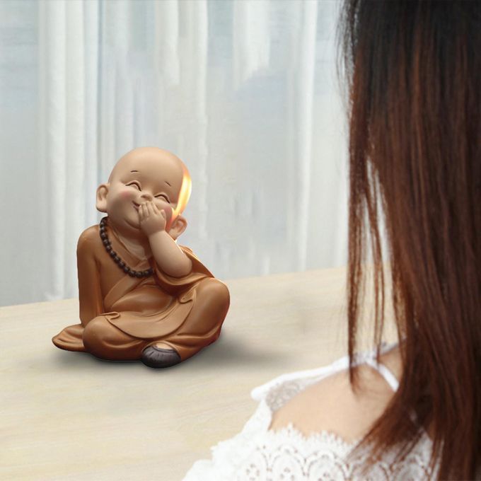 Buddha Statue Cover Mouth Laugh