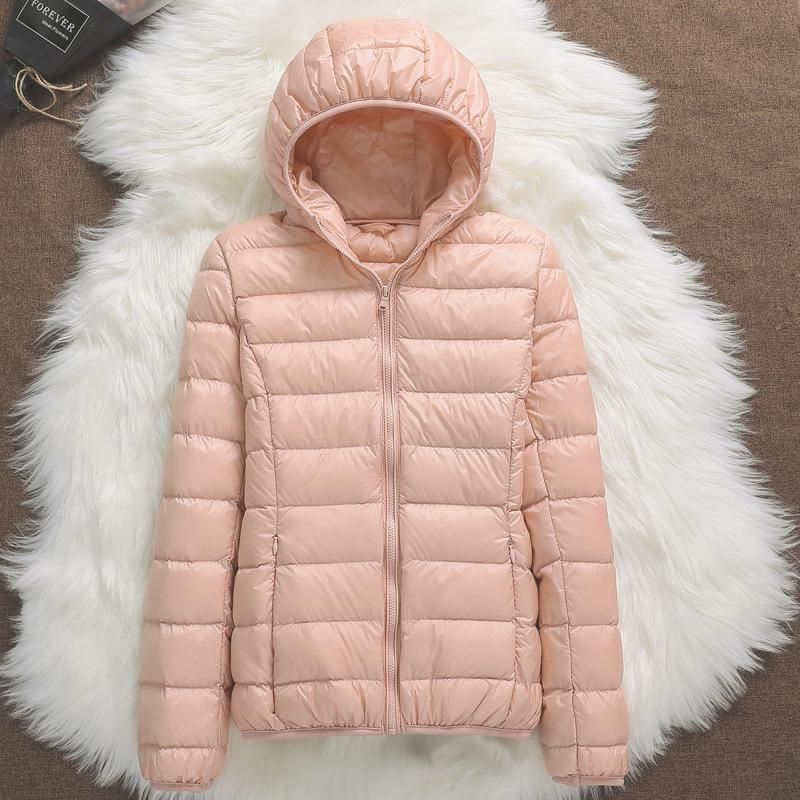Hooded, oversized, fat and lightweight down jacket for women, thin and warm in autumn and winter,