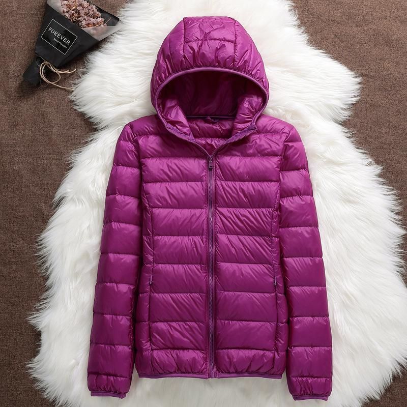 Hooded, oversized, fat and lightweight down jacket for women, thin and warm in autumn and winter,