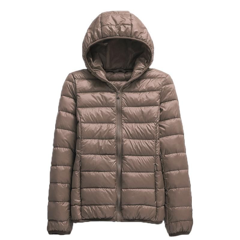 Hooded, oversized, fat and lightweight down jacket for women, thin and warm in autumn and winter,