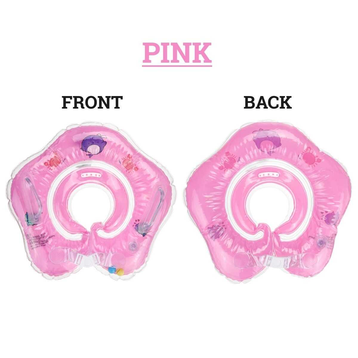 Baby Swimming Ring Kid Infant Neck Collar Float Air Inflatable PVC 0-18 Months Pink