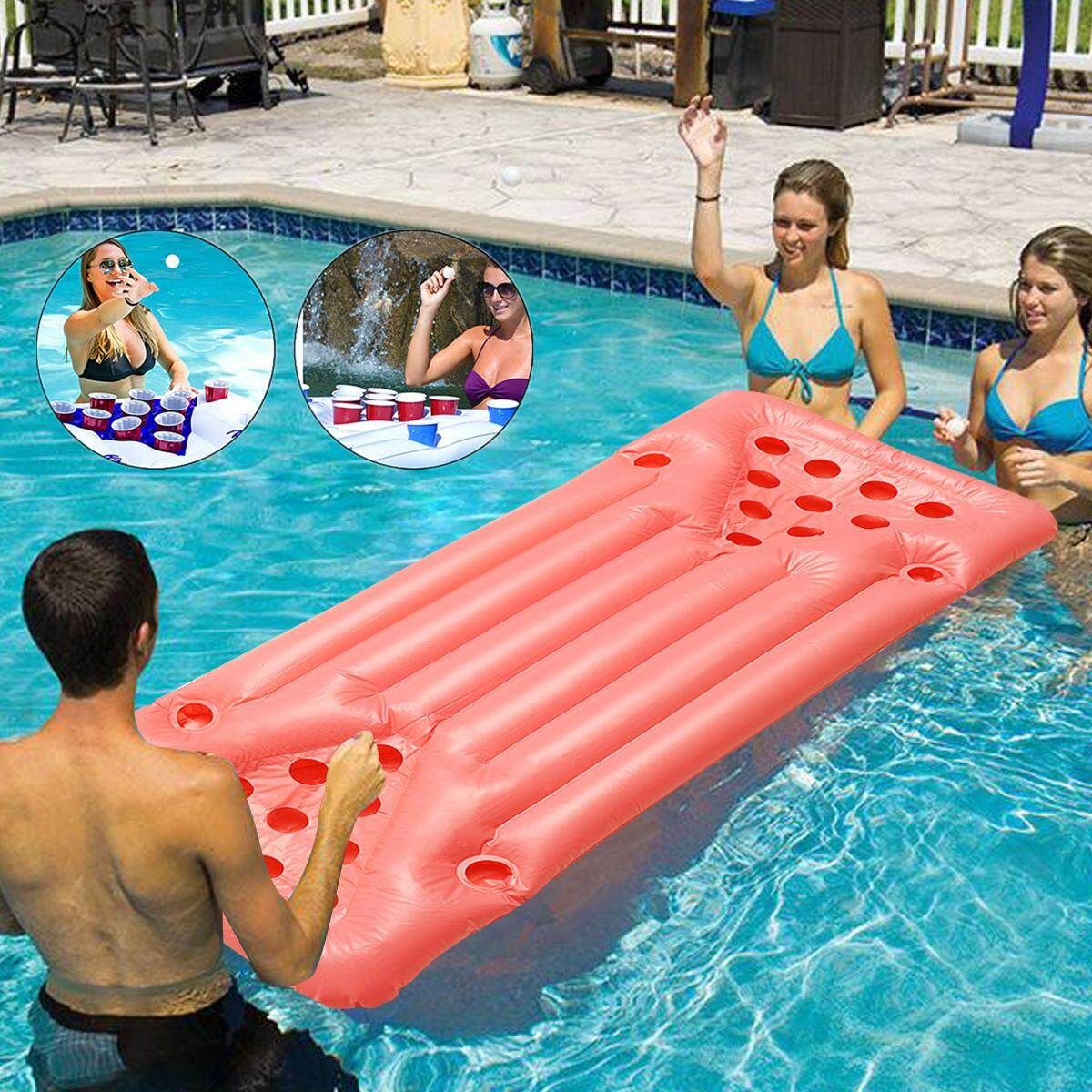 Party Barge Inflatable Pong Table Pools Rivers Lakes Cooler Floating Lounge