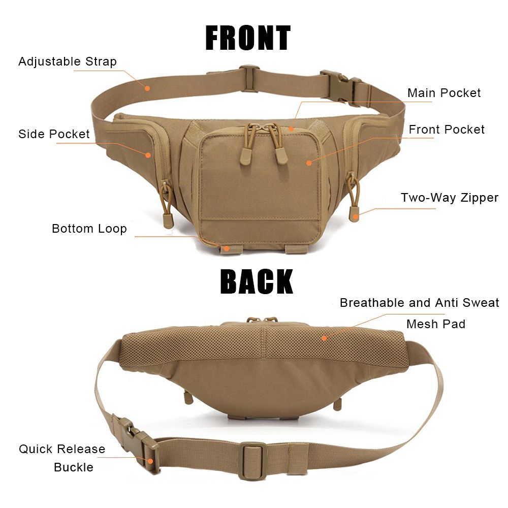 Chest Assult Pouch Combat Camping Sling Shoulder Bag Army Green