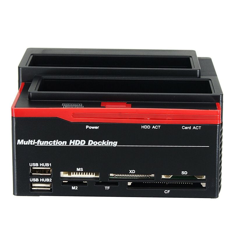 External 2.5 Inch/3.5 Inch USB 3.0 To 2 SATA 1 IDE HDD Hard Drive Docking Station Drive Disk Clone Card Reader USB3.0 M2 TF SD S
