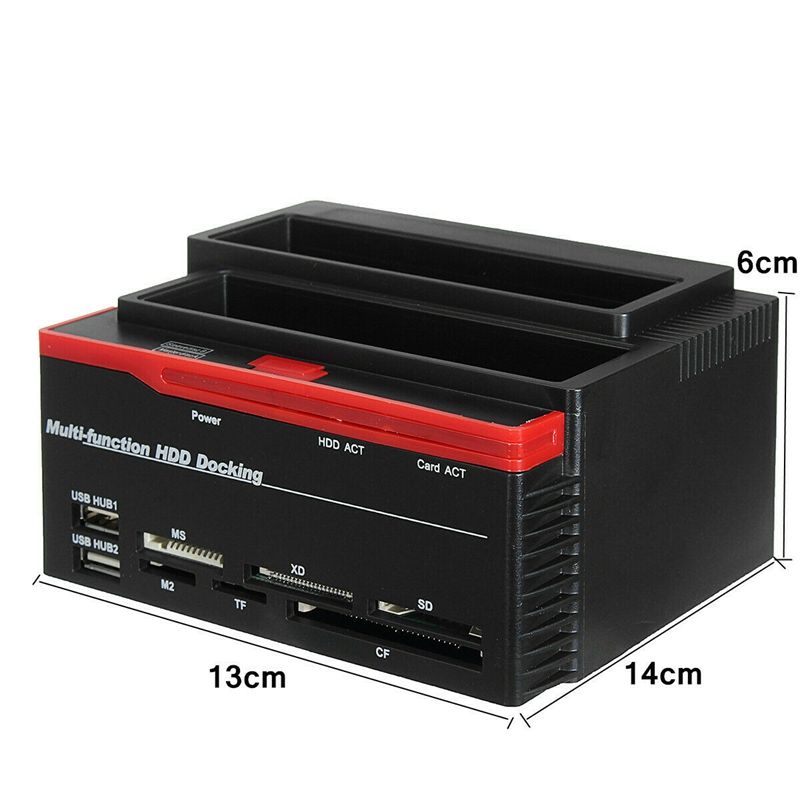 External 2.5 Inch/3.5 Inch USB 3.0 To 2 SATA 1 IDE HDD Hard Drive Docking Station Drive Disk Clone Card Reader USB3.0 M2 TF SD S