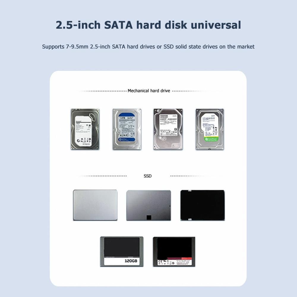 ORICO 2.5 Inch SATA To USB 3.0 HDD SSD Case 2 4 TB Hard Disk Drive Box 2521U3 External HDD Enclosure For Samsung Seagate SSD