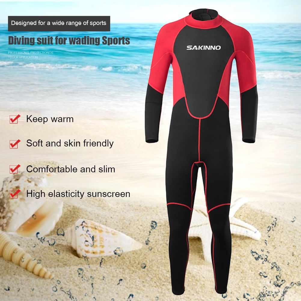 Full Body 2mm Men Neoprene Wetsuit Long Sleeve Surfing Swimming Diving Jumpsuit Scuba Snorkeling