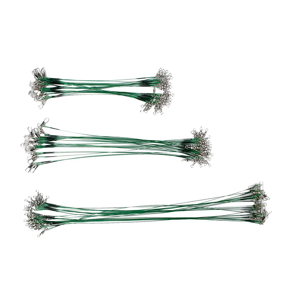 72pc Fishing Trace  Leader Steel Wire Swivel 15/21/30cm 3