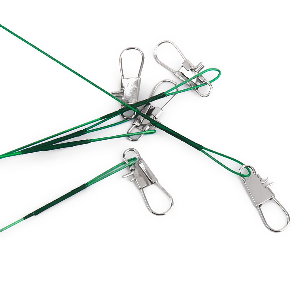 72pc Fishing Trace  Leader Steel Wire Swivel 15/21/30cm 3