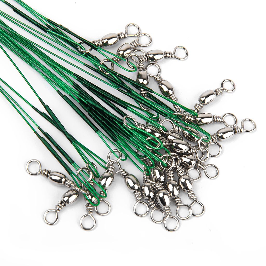 72pc Fishing Trace  Leader Steel Wire Swivel 15/21/30cm 3