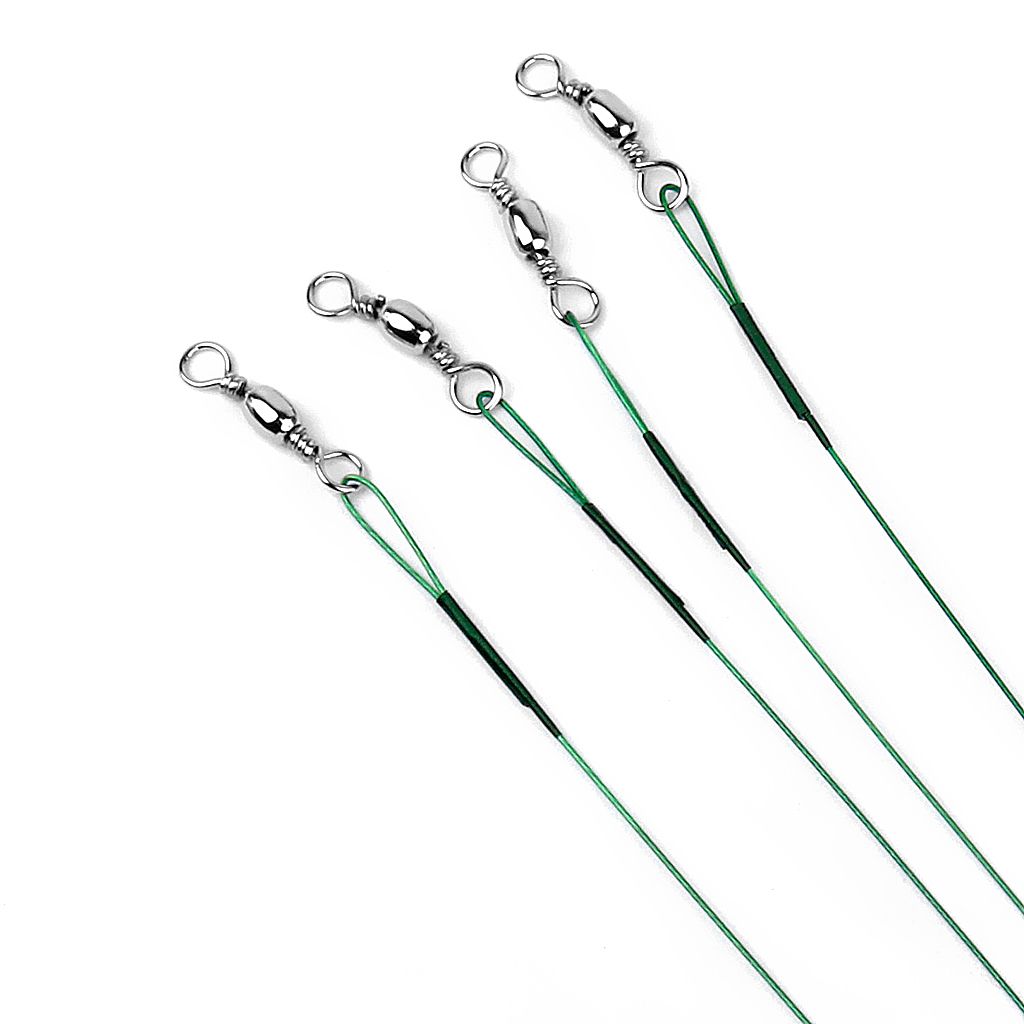72pc Fishing Trace  Leader Steel Wire Swivel 15/21/30cm 3