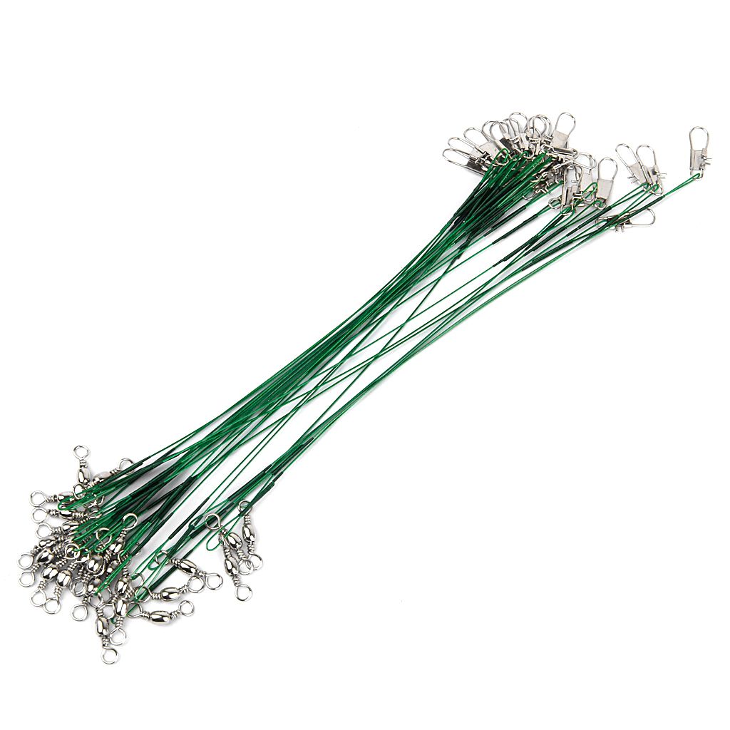 72pc Fishing Trace  Leader Steel Wire Swivel 15/21/30cm 3