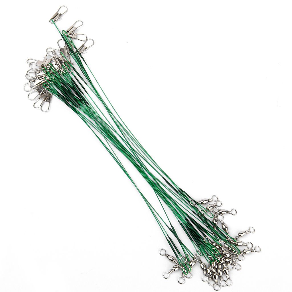 72pc Fishing Trace  Leader Steel Wire Swivel 15/21/30cm 3