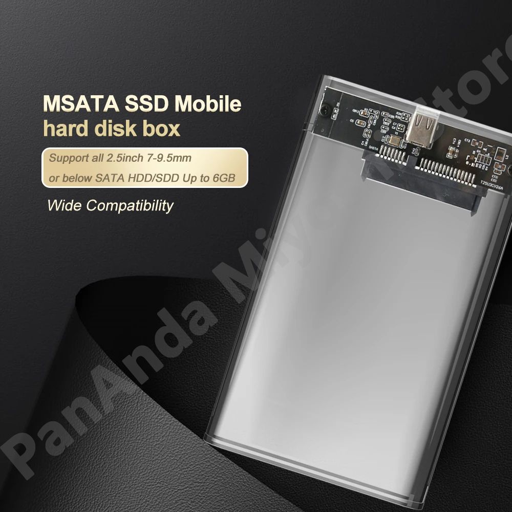 Transparent USB3.0 External Hard Disk Drive Enclosure 5Gbps